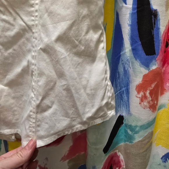 Etcetera Sleeveless Top White Button Down Collared Cotton Blend Shirt 2 - Picture 10 of 10